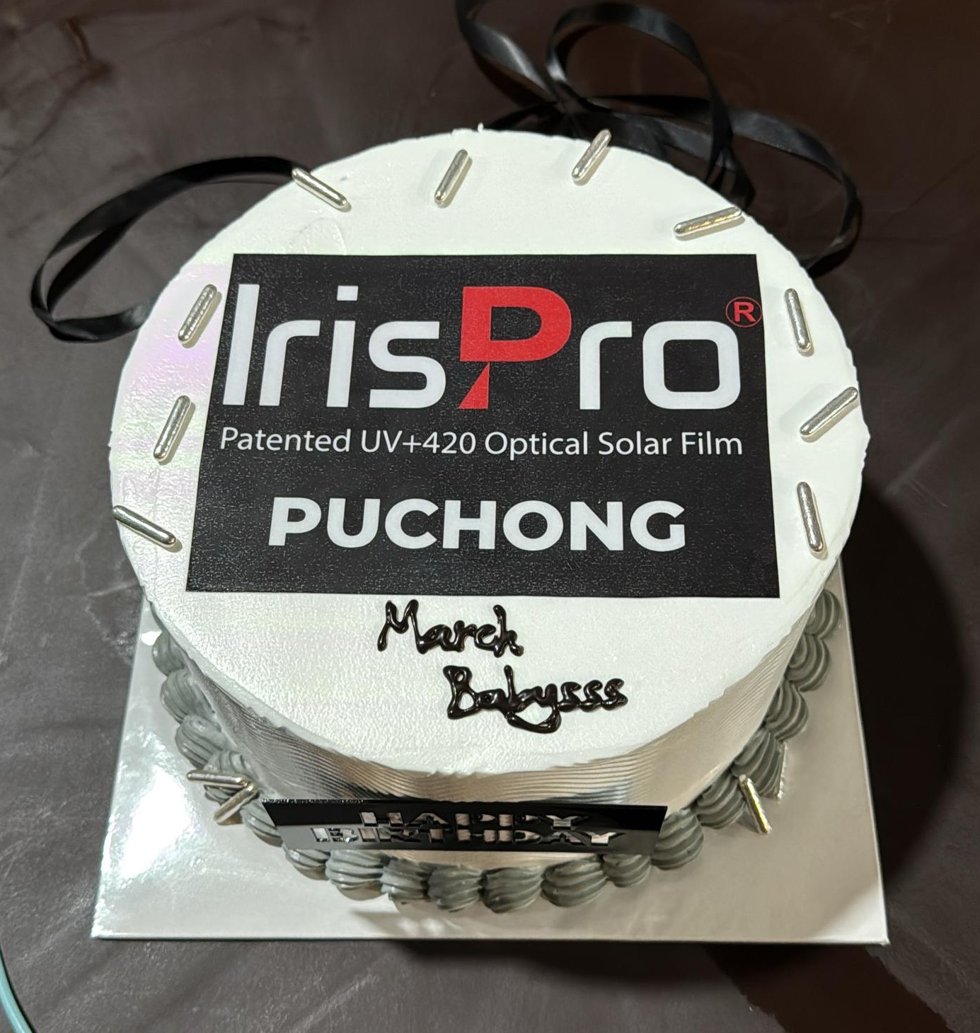 IrisPro Puchong birthday cake prepared for a staff celebration