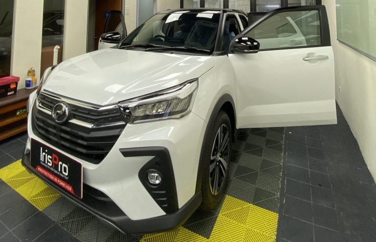 Window tint installation on white perodua ativa | Irispro