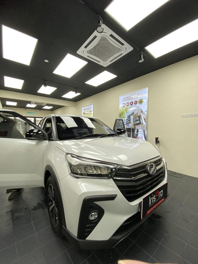 window tinting for Ativa white car | Irispro