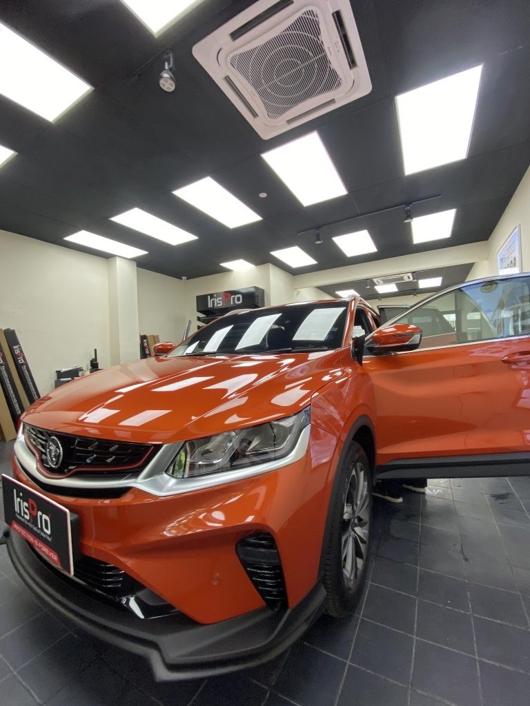 elite series window tint for x50 orange car | Irispro